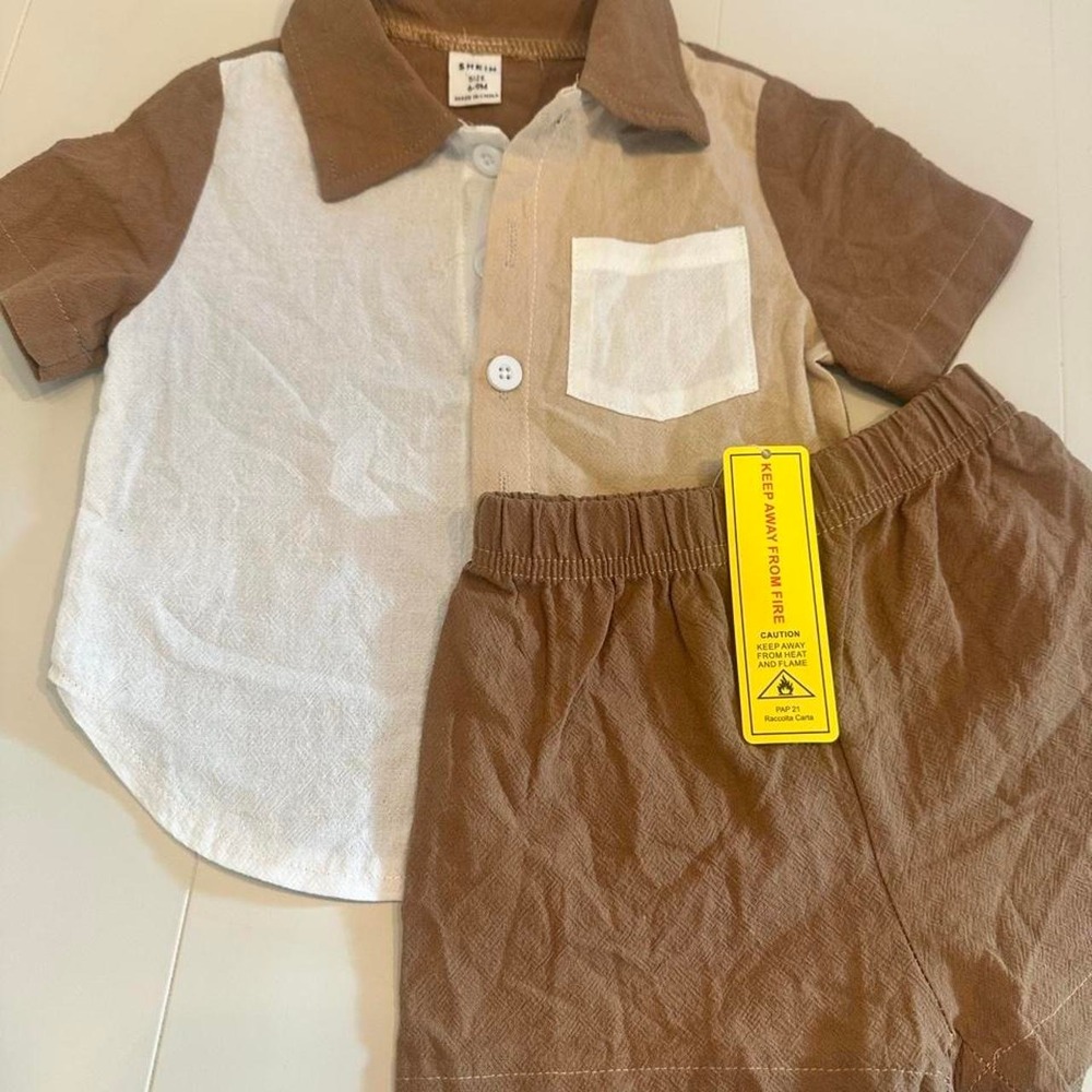 Boys neutral toned outfit for summer 6/9 months